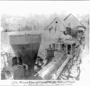 Winter view at Central Pacific Railroad Depot, Cisco, Placer County LCCN2002722026