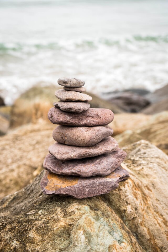 Meditation beach stacked