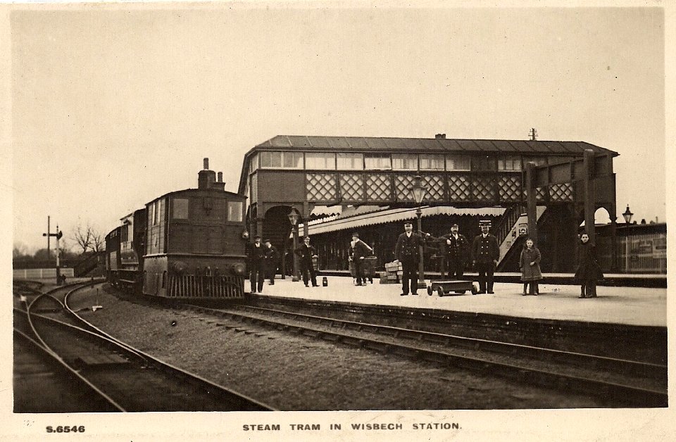 Wisbech East railway station (postcard)