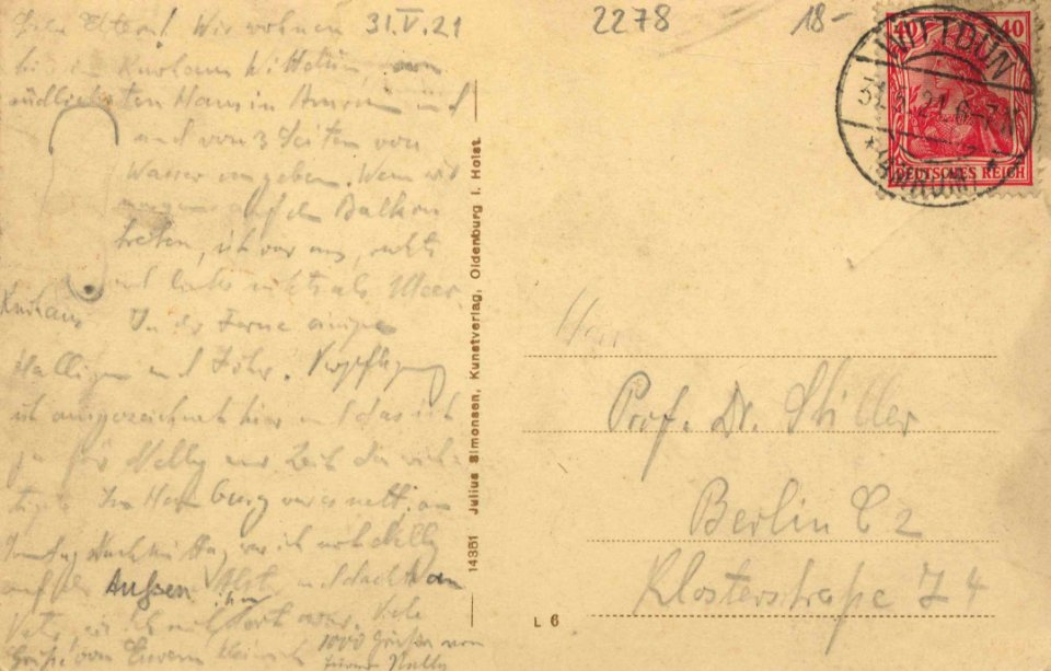 Wittdün (Amrun), Schleswig-Holstein - Kurhaus und Zentralhotel (back) (Zeno Ansichtskarten)