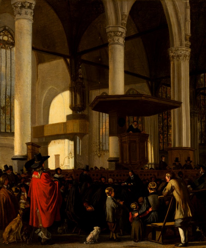 The Oude Kerk in Amsterdam during a Service by Emanuel de Witte Mauritshuis 824