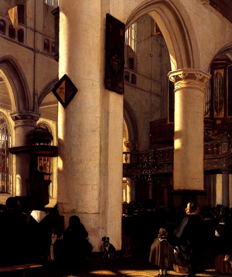 Emanuel de Witte - Interior of a Protestant Gothic Church (detail) - WGA25818