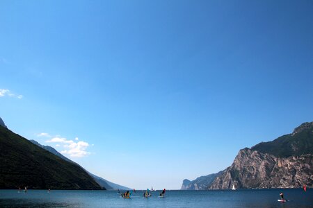 Landscape mountains water sports photo
