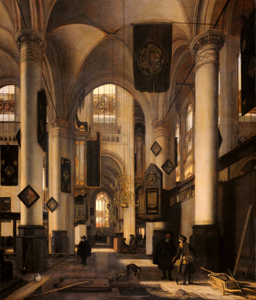 Interieur van een protestantse gotische kerk Rijksmuseum SK-C-270