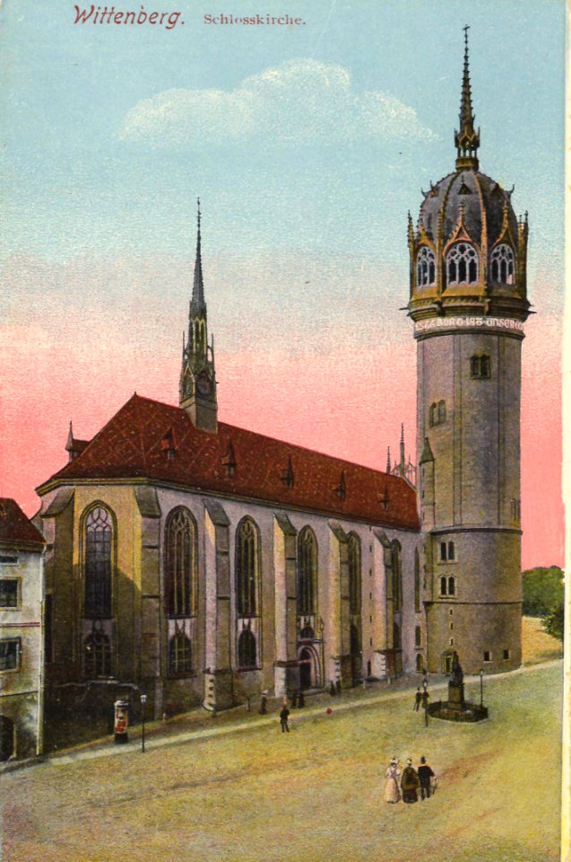Wittenberg, Lutherstadt, Sachsen-Anhalt - Schlosskirche von Nordosten (Zeno Ansichtskarten)