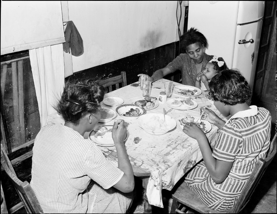 Wives of miners at lunch. Panther Red Ash Coal Corporation, Douglas Mine, Panther, McDowell County, West Virginia. - NARA - 541027
