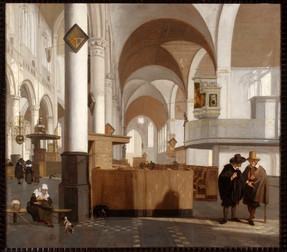 E. de Witte - Interieur van de Oude Kerk te Amsterdam - NK2503 - Cultural Heritage Agency of the Netherlands Art Collection