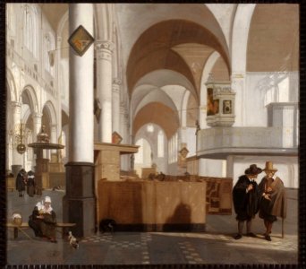 E. de Witte - Interieur van de Oude Kerk te Amsterdam - NK2503 - Cultural Heritage Agency of the Netherlands Art Collection