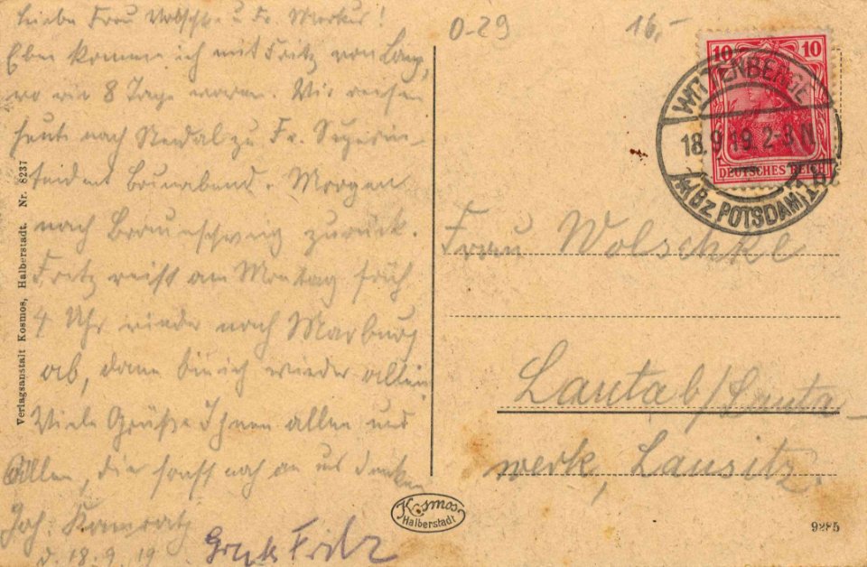 Wittenberge, Mecklenburg-Vorpommern - Stadtansicht (2) (back) (Zeno Ansichtskarten)