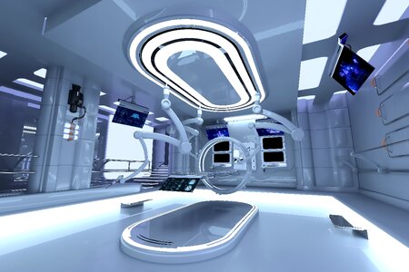 Surgery room sci fi surgery room blue room