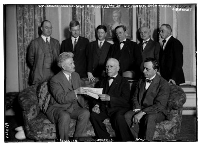 Wm. Collins, John Coughlin, R.M. LaFollette Jr., W.C. Roberts, Hugh Frayne, C.K. Wright, LaFollette (Sr.), Gompers & Woll LCCN2014717702
