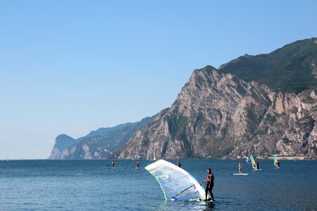 Landscape mountains water sports photo