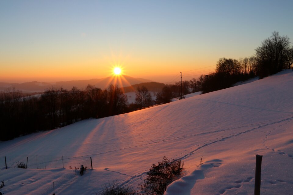 Sunrise morning snow