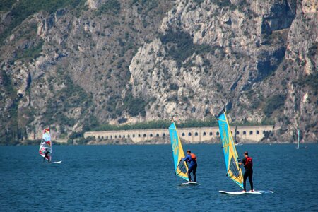 Landscape mountains water sports photo