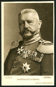Wohlfahrts-Postkarte Deutsche Heerführer 23 Generalfeldmarschall von Hindenburg Albert Meyer Gustav Liersch Verein für Wohlfahrtsmarken Bildseite