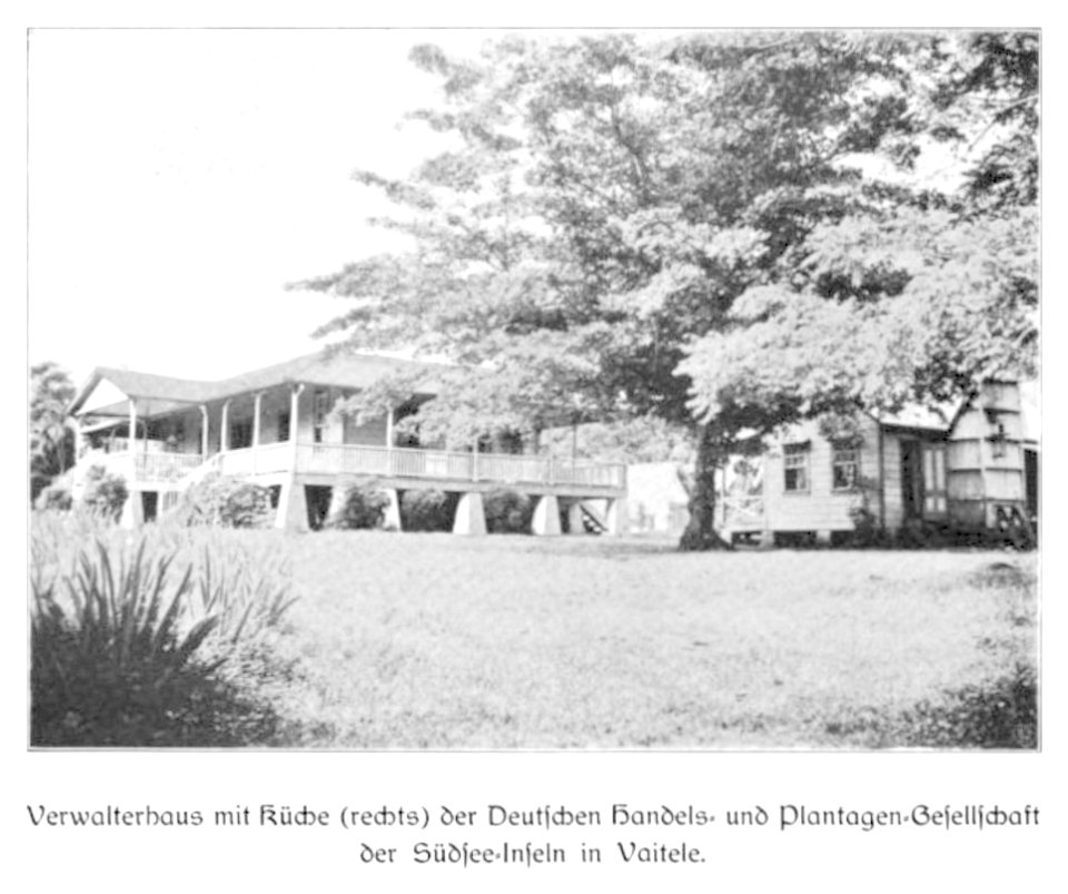 WOHLTMANN(1904) p104 Verwalterhaus mit Küche, Deutsche Handels- und Plantagengesellschaft der Südsee-Inseln