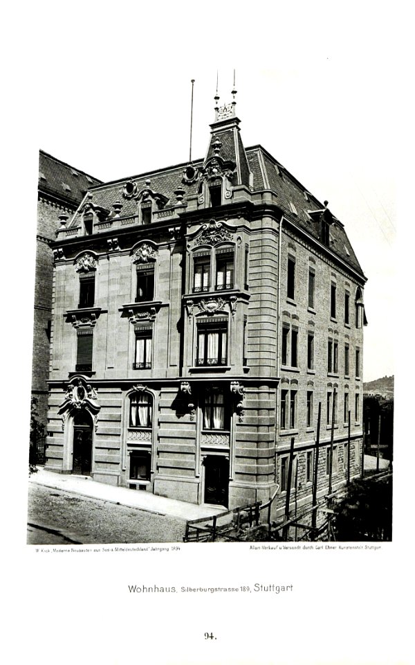 Wohnhaus Silberburgstraße 189, Stuttgart, Tafel 94, Kick Jahrgang I