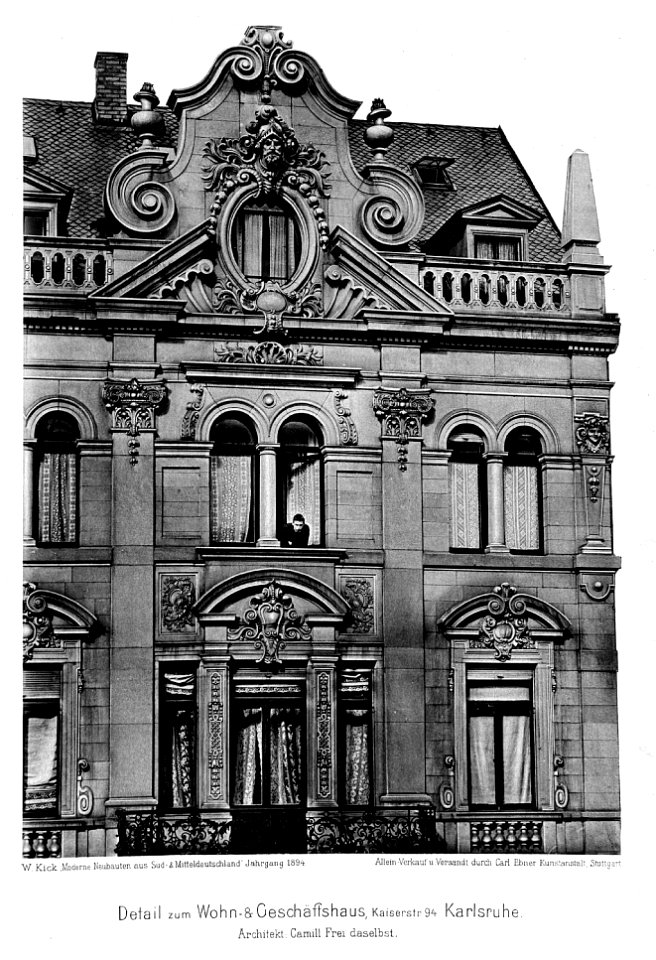 Wohn- und Geschäftshaus Kaiserstr. 94 Karlsruhe, Architekt Camill Frei aus Karlsruhe, Kick Jahrgang I