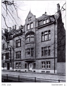 Wohnhaus Inselstraße 3 in Düsseldorf, erbaut vor 1904, Architekt E. Roeting, Straßenseite