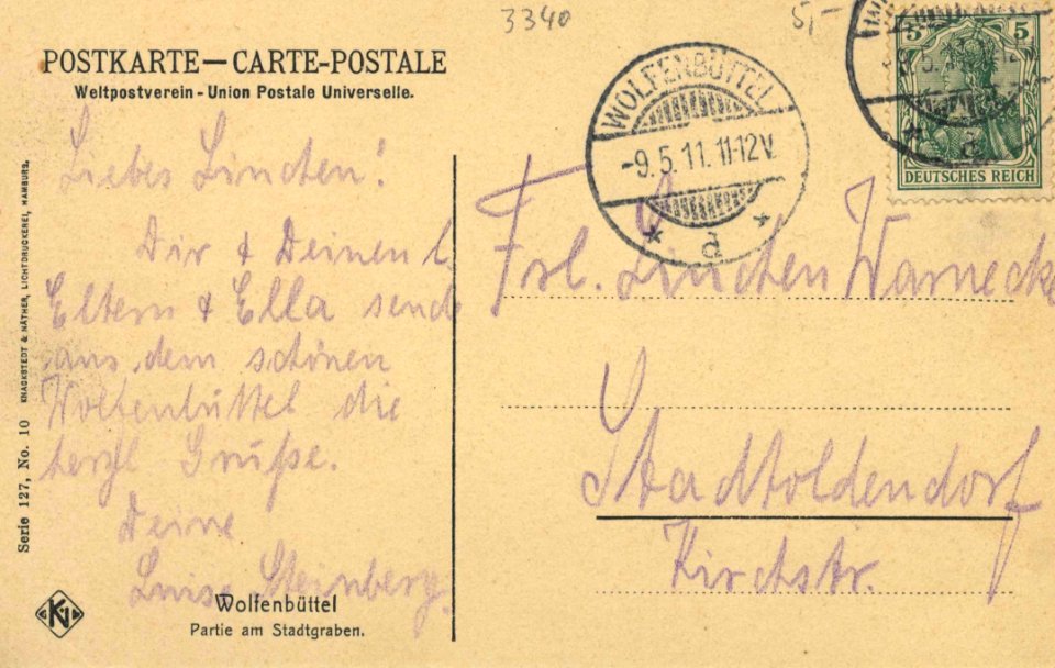 Wolfenbüttel, Niedersachsen - Stadtgraben (back) (Zeno Ansichtskarten)