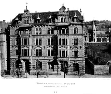 Wohnhaus, Hohenheimerstraße 87, Stuttgart, Architekten Bihl & Wolz, Stuttgart,Tafel 89, Kick Jahrgang I photo