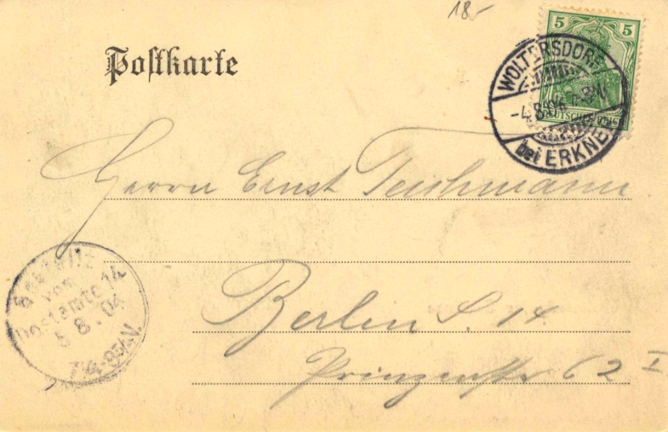 Woltersdorf, Brandenburg - Kanal (back) (Zeno Ansichtskarten)