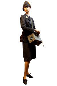 Woman auxiliary of the pigeon service of the Swiss Army at MGG-IMG 0104-white