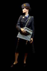 Woman auxiliary of the pigeon service of the Swiss Army at MGG-IMG 0106-black