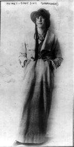 Woman in Poiret - Gray Suit (Wanamaker) - full length, standing LCCN2004681962