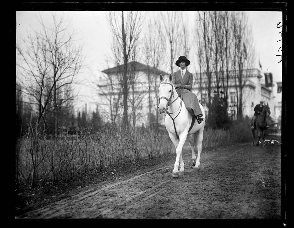Woman on horseback, Washington, D.C. LCCN2016891031