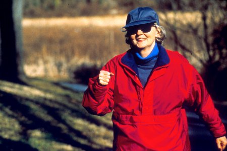 Woman power walking