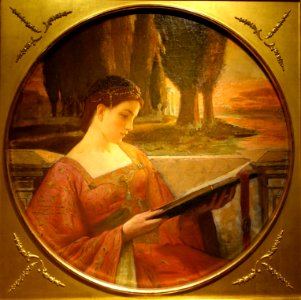 Woman Reading, by Charles Allan Winter, c. 1898, oil on canvas - Cape Ann Museum - Gloucester, MA - DSC01025