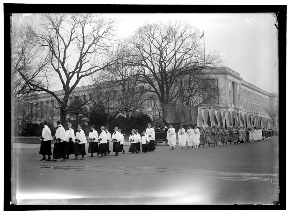 WOMAN SUFFRAGE AT CAPITOL WITH BANNERS LCCN2016867182