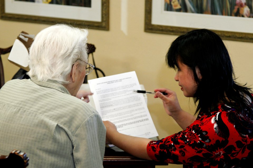 Woman reading photo