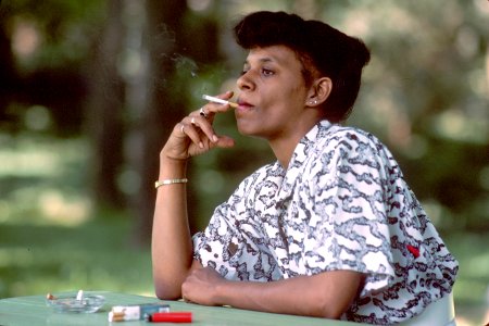 Woman smoking (1) photo