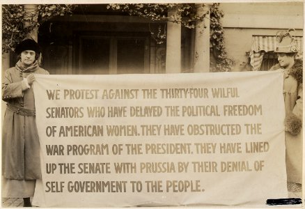 Woman suffrage in Washington, District of Columbia, Suffragette Banner. - NARA - 533777 photo