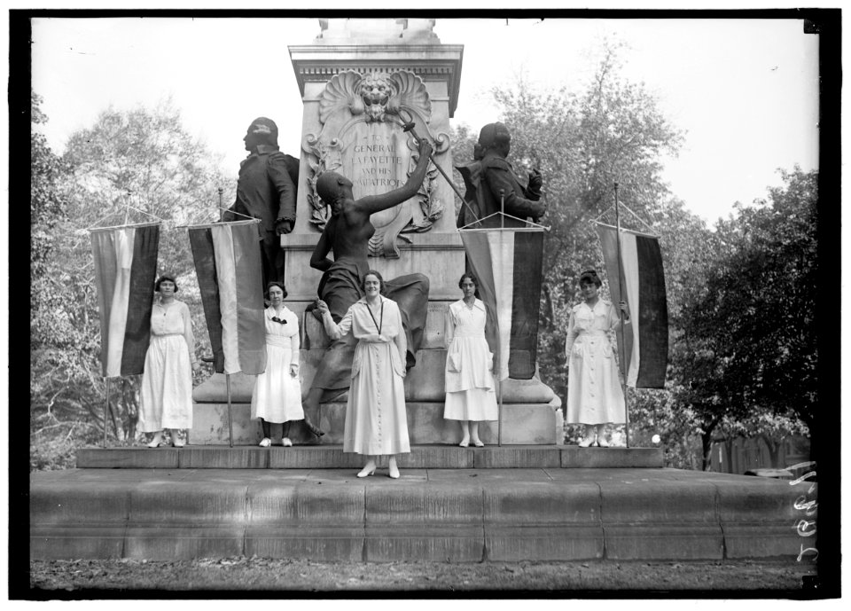 WOMAN SUFFRAGE. DEMONSTRATORS AT LAFAYETTE STATUE LCCN2016869482