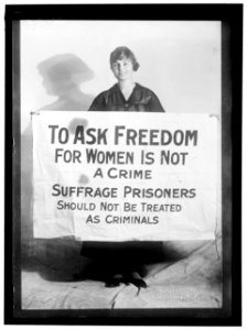 WOMAN SUFFRAGE. LUCY BRANHAM WITH POSTERS LCCN2016869829