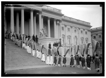 WOMAN SUFFRAGE. AT CAPITOL WITH BANNERS LCCN2016867082 photo