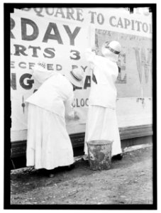WOMAN SUFFRAGE. POSTERS FOR PARADE LCCN2016865418