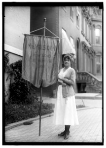 WOMAN SUFFRAGE. SUFFRAGETTES WITH BANNERS LCCN2016869475
