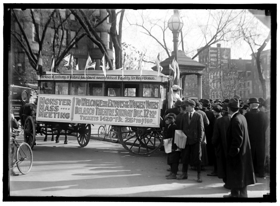 WOMAN SUFFRAGE. SUFFRAGE BUS LCCN2016870257