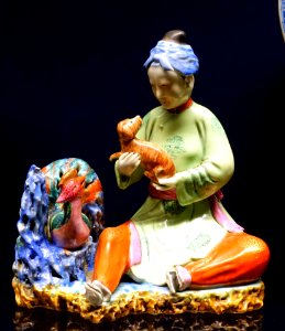 Woman with phoenix and dog, Jingdezhen, China, 1780-1790, porcelain - Peabody Essex Museum - Salem, MA - DSC05188 photo