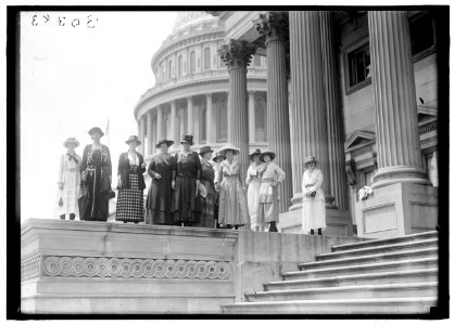 WOMAN SUFFRAGE. SUFFRAGETTES AT CAPITOL LCCN2016870013 photo
