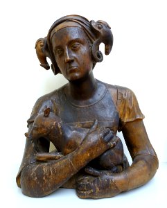 Woman with a Billy Goat, Augsburg, before 1518, pear wood - Bode-Museum - DSC03049