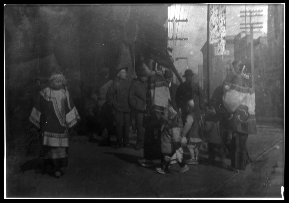 Women and children walking down a street, Chinatown, San Francisco LOC agc.7a55011
