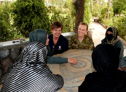 Women from 203rd Zone Afghan Border Police and TAAC-S attend shura at Kandahar Airfield, Afghanistan 150809-N-SQ656-356 photo