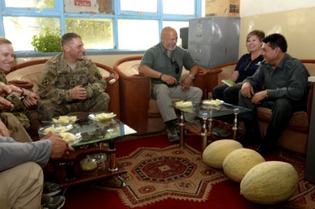 Women from 203rd Zone Afghan Border Police and TAAC-S attend shura at Kandahar Airfield, Afghanistan 150809-N-SQ656-131