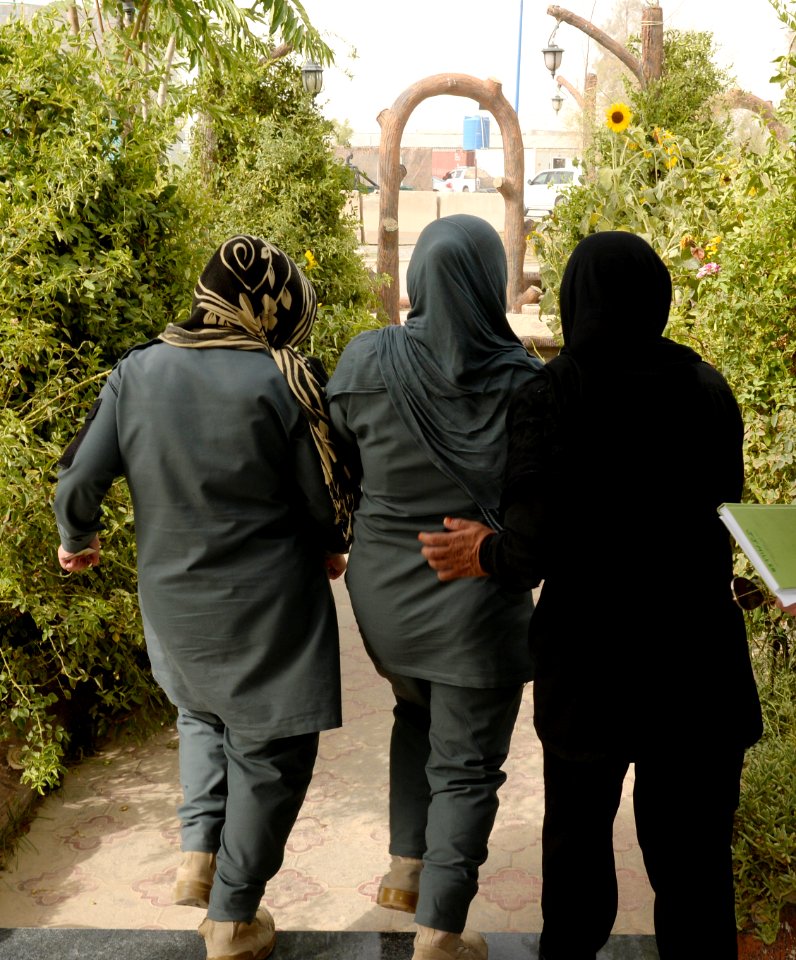 Women from 203rd Zone Afghan Border Police and TAAC-S attend shura at Kandahar Airfield, Afghanistan 150809-N-SQ656-187