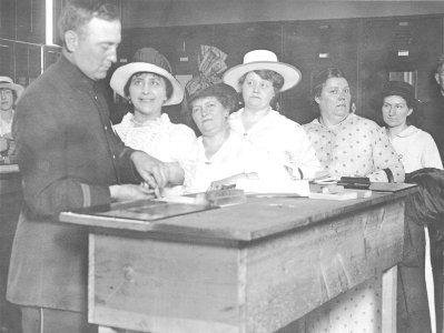 Women Enemy Aliens Having Fingerprints Made 165-WW-164D-07 photo